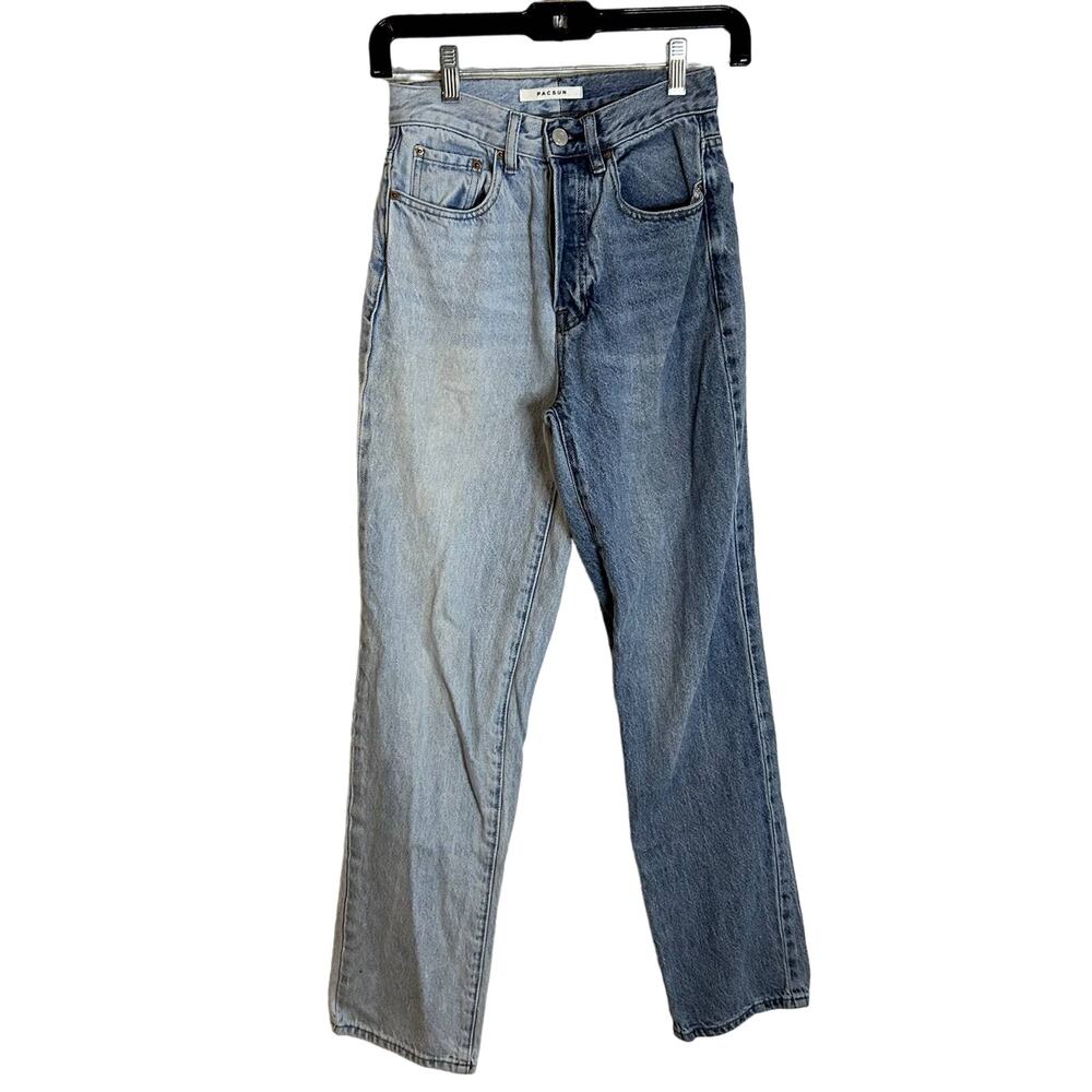 Pacsun Two Toned Straight Leg Jeans Womens Size 24 Button Fly